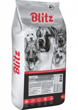 Blitz Sensitive Light Adult Dog All Breeds сухой корм для взрослых собак с лишним весом