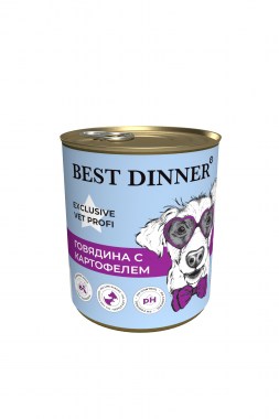 Best Dinner Urinary Exclusive Vet Prof лажный корм для собак для профилактики мочекаменной болезни Говядина с картофелем