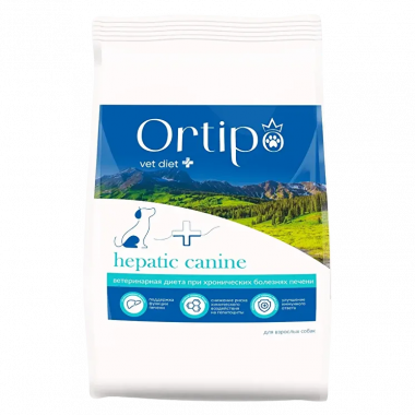 Ortipo Hepatic Canine лечебный корм для собак средних пород при заболеваниях печени
