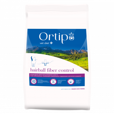 Ortipo Hairball Fiber Control лечебный корм для кошек для выведения шерсти из желудка